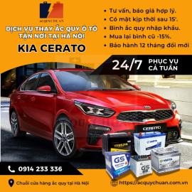 Ắc quy ô tô xe Kia Forte thay lắp, giá bán ưu đãi tại Hà Nội 2025 Ắc quy ô tô xe Kia Forte thay lắp, giá bán ưu đãi tại Hà Nội 2025