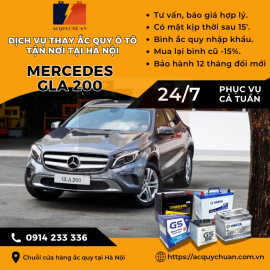 Ắc quy ô tô xe Mercedes GLA 250 – thay giá tốt tại Hà Nội 2025 Ắc quy ô tô xe Mercedes GLA 250 – thay giá tốt tại Hà Nội 2025