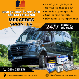 Ắc quy ô tô xe Mercedes V220 Diesel thay giá tốt tại Hà Nội 2025 Ắc quy ô tô xe Mercedes V220 Diesel thay giá tốt tại Hà Nội 2025