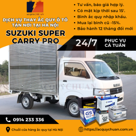 Ắc quy ô tô xe Suzuki Super Carry Pro – thay lắp tại Hà Nội 2025 Ắc quy ô tô xe Suzuki Super Carry Pro – thay lắp tại Hà Nội 2025