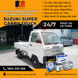 Ắc quy ô tô xe Suzuki Super Carry Pro – thay lắp tại Hà Nội 2025 Ắc quy ô tô xe Suzuki Super Carry Pro – thay lắp tại Hà Nội 2025