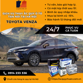 Ắc quy ô tô xe Toyota Venza thay lắp giá bán tốt tại Hà Nội 2025 Ắc quy ô tô xe Toyota Venza thay lắp giá bán tốt tại Hà Nội 2025