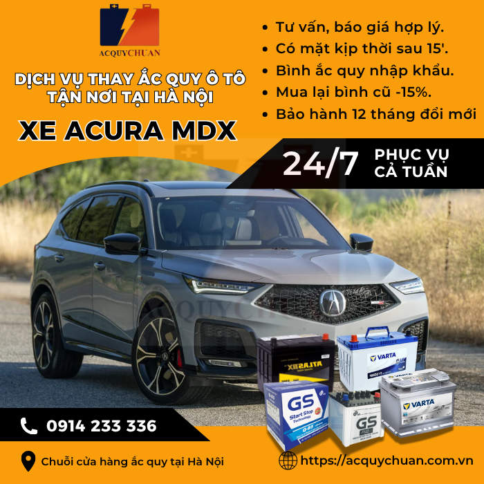 Ắc quy ô tô xe Acura MDX thay lắp uy tín giá tốt tại Hà Nội