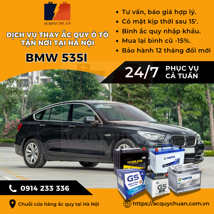 Ắc quy ô tô xe BMW 535i thay lắp tận nơi, giá tốt tại Hà Nội
