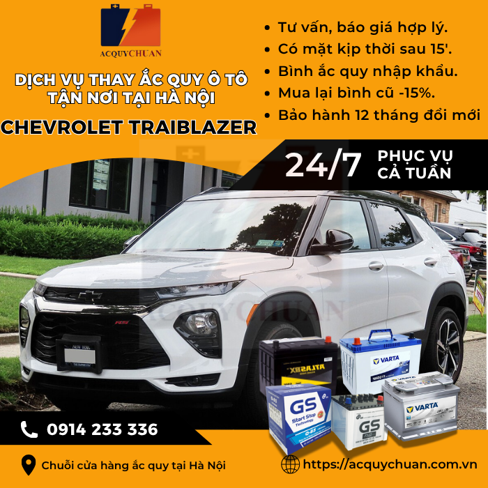 Ắc quy ô tô xe Chevrolet Traiblazer thay giá tốt tại Hà Nội
