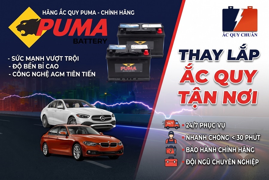 Dịch vụ thay ắc quy ô tô Puma tại Hà Nội